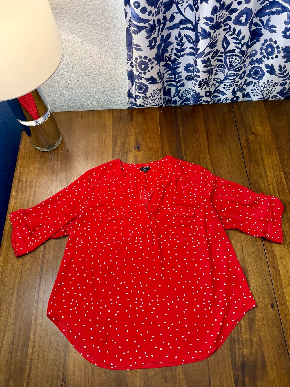 Torrid Red Polka Dot Women's Blouse
